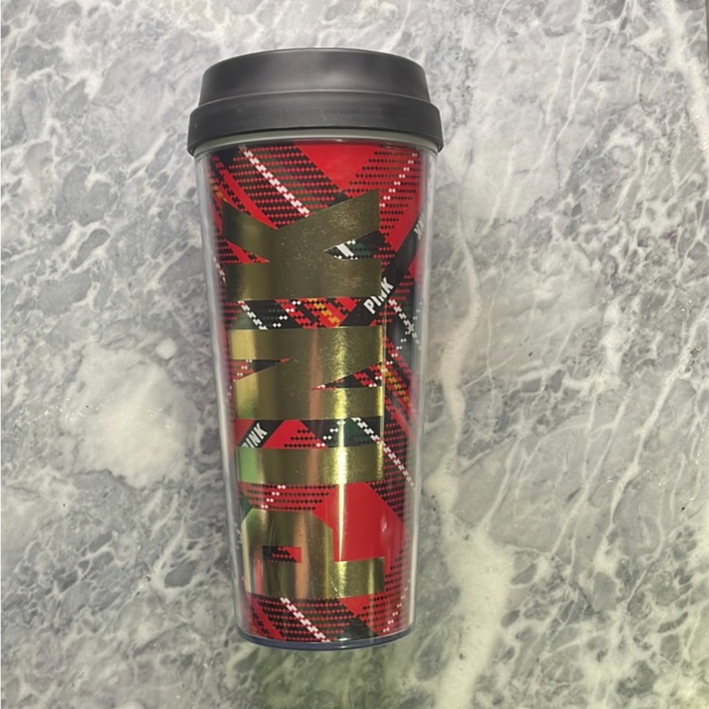Victorias‎ Secret Pink Plaid Tumbler Cup
